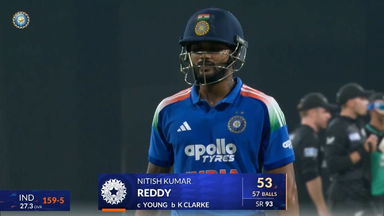 IND vs NZ 2026, 3rd ODI: Nitish Kumar Reddy Wicket