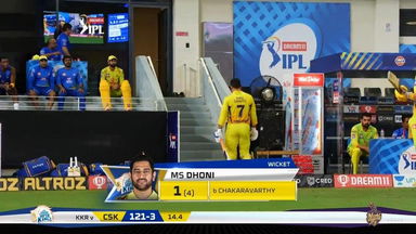 M49: CSK vs KKR – MS Dhoni Wicket