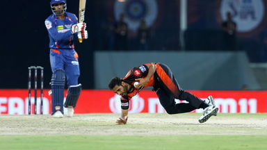 SIX & OUT: Bhuvneshwar Kumar with the final laugh