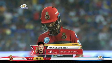 M14: MI vs RCB – Mandeep Singh Wicket