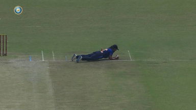 Senior Women's T20 Trophy 2023 PQF 1: Super Reflexes: Amisha's brilliant caught and bowled to dismiss Namita