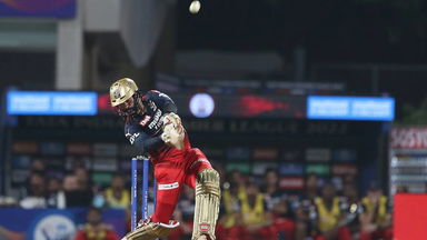 Middle of the bat: Dinesh Karthik muscles an 87-metre maximum