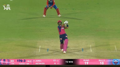 IPL 2025 M32: DC vs RR - Dhruv Jurel Six