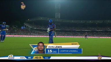 M47: KKR vs MI – Evin Lewis Wicket