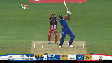 M10: RCB vs MI – Kieron Pollard Six