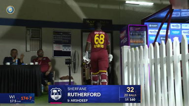 IND vs WI 2026, 3rd T20I: Sherfane Rutherford Wicket