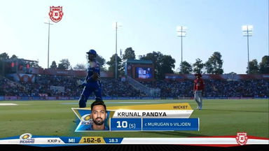 M09: KXIP vs MI –  Krunal Pandya Wicket