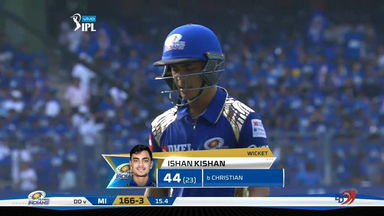 M09: MI vs DD – Ishan Kishan Wicket