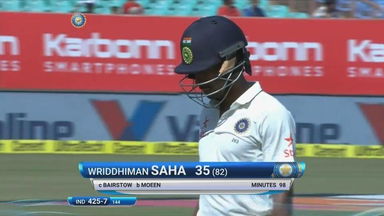 IND vs ENG 2016 - 1st Test, day 4 : Wriddhiman Saha Wicket
