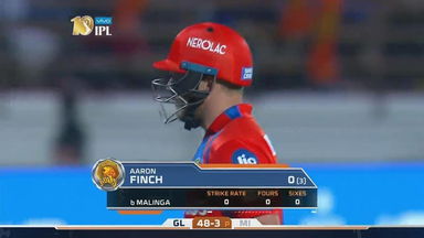 M35: GL vs MI – Aaron Finch Wicket