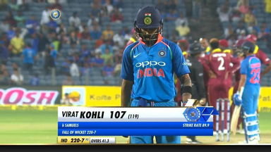 IND vs WI 2018, 3rd ODI: Virat Kohli Wicket