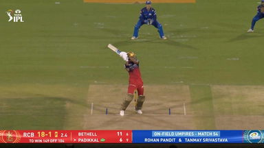 IPL 2026 M54: RCB vs MI - Devdutt Padikkal Six