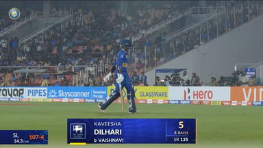 IND-W vs SL-W 2025, 5th T20I: Kavisha Dilhari Wicket
