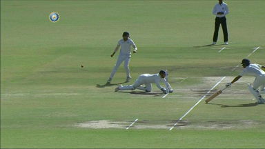Saha survives a run-out scare
