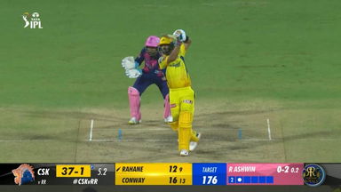 M17: CSK vs RR – Ajinkya Rahane Six