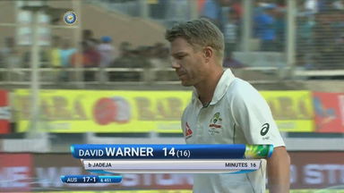 IND vs AUS 2017 - 3rd Test day 4 : David Warner Wicket