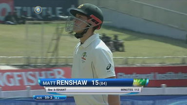 IND vs AUS 2017 - 3rd Test day 5 : Matt Renshaw Wicket