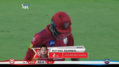 M37: DC vs KXIP – Mayank Agarwal Wicket