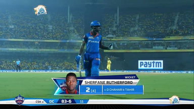 M50: CSK vs DC – Sherfane Rutherford Wicket