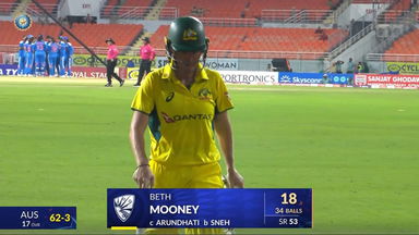 IND-W vs AUS-W 2025, 2nd ODI: Beth Mooney Wicket