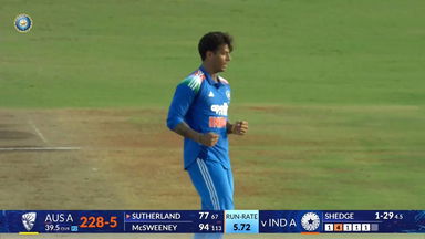 IND A vs AUS A 2026, 1st One-Day: Suryansh Shedge's vital spell of 4/40