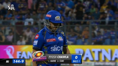 M51: MI vs KKR – Piyush Chawla Wicket