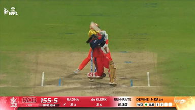 Six: Match 12, Gujarat Giants vs Royal Challengers Bengaluru, WPL 2026: Radha Yadav Six