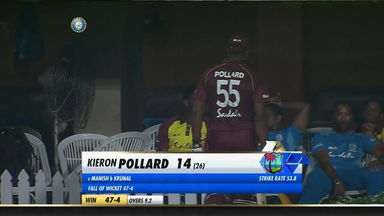 IND vs WI 2018, 1st T20I: Kieron Pollard Wicket