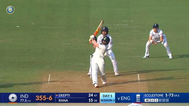 IND-W vs ENG-W 2023, 1st Test: Deepti Sharma Six