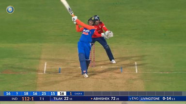 IND vs ENG 2025, 5th T20I: Abhishek Sharma Six