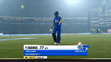 IND vs WI 2019, 3rd ODI: KL Rahul Wicket