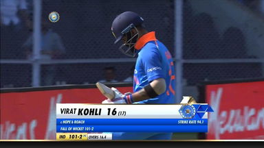 IND vs WI 2018, 4th ODI: Virat Kohli Wicket