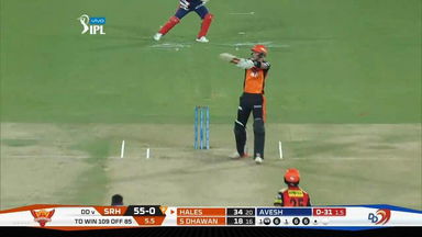M36: SRH vs DD – Alex Hales Six