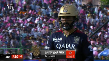 M60: RR vs RCB –  Dinesh Karthik  Wicket