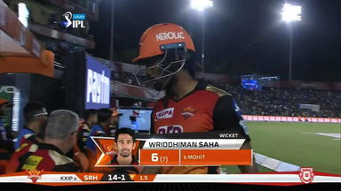M16: KXIP vs SRH – Wriddhiman Saha Wicket