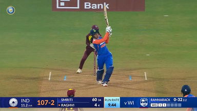 IND-W vs WI-W 2024, 3rd T20I: Raghvi Bist Six