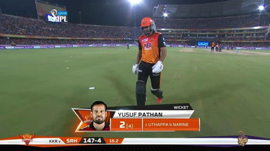 M54: SRH vs KKR – Yusuf Pathan Wicket