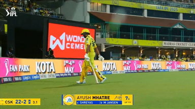 IPL 2025 M49: CSK vs PBKS - Ayush Mhatre Wicket