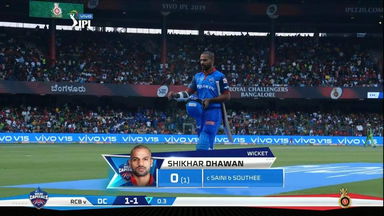 M20: RCB vs DC – Shikhar Dhawan Wicket