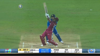 IND vs WI 2019, 2nd ODI: Nicholas Pooran Six