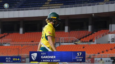 IND-W vs AUS-W 2025, 2nd ODI: Ashleigh Gardner Wicket