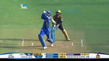 M37: MI vs KKR – Krunal Pandya Six