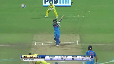 IND vs AUS 2017, 4th ODI: Ajinkya Rahane Six