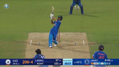 IND vs AFG 2024, 3RD T20I: Rinku Singh Six