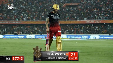 M65: SRH vs RCB – Faf Du Plessis Wicket