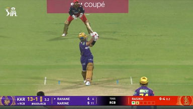 IPL 2025 M01: KKR vs RCB - Ajinkya Rahane Six