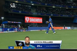 M56: MI vs KKR – Kieron Pollard Wicket