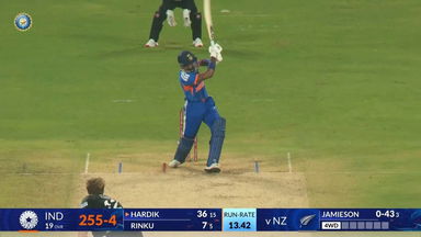 IND vs NZ 2026, 5th T20I: Hardik Pandya Six