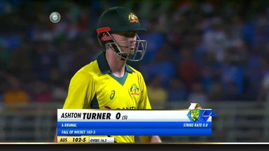 IND vs AUS 2019, 1st T20I: Ashton Turner Wicket