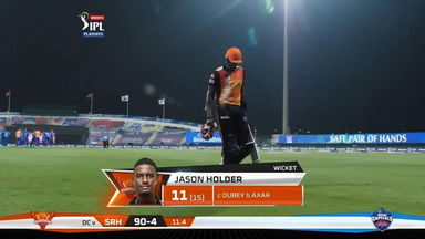Q2: DC vs SRH – Jason Holder Wicket